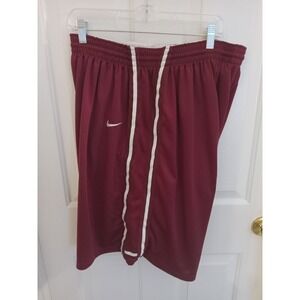 Nike mens XL Shorts Gym Maroon White Athletic Basketball‎ See Pic Drawstring